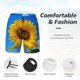 thumbnail image 3 of Fotbe Blue Sky Sunflower Traje de Baño para Hombre – Shorts de Natación de Secado Rápido con Forro y Bolsillos-Large, 3 of 6