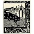 thumbnail image 2 of Beardsley, Aubrey 26x31 White Modern Wood Framed Museum Art Print Titled - Morte DArthur 1893 - Camelot, 2 of 4