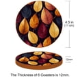 thumbnail image 3 of Thanksgiving 6Pcs Round Microfiber Leather Car Coasters, 11x11 cm/4.3x4.3 in Size, Cup Holder Mat for Drinks, Absorbent Car Accessories, 3 of 6