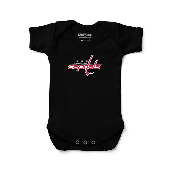Newborn & Infant Chad & Jake Black Washington Capitals Primary Logo Bodysuit