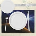 thumbnail image 3 of Ambesonne Outer Space Place Mats Set of 4, Dark Solar Scenery, Standard Size, Blue Orange, 3 of 6
