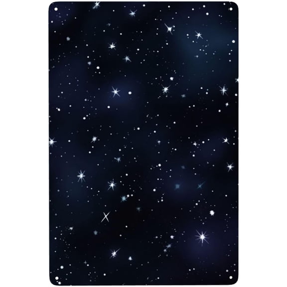 Vintage Metal Tin Sign, Funny Cluster of Stars Night Sky Wall Art Plaque, Decorative Poster for Home Garage Decor, 8 x 12 Inch