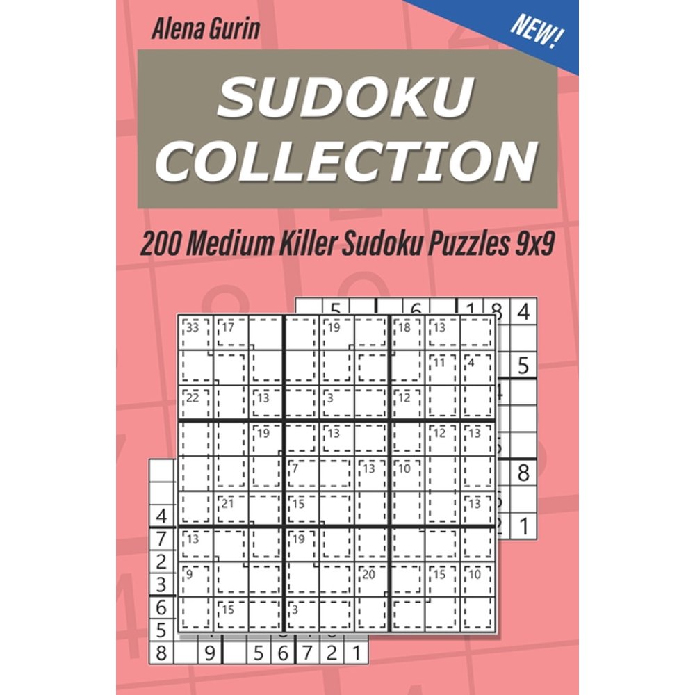 Killer Sudoku Sudoku Collection 200 Medium Killer Sudoku Puzzles 9x9