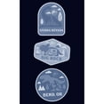 thumbnail image 2 of Women's Jurassic World: Dominion Destination Travel Dinosaur Badges  Graphic Tee Navy Blue Large, 2 of 4