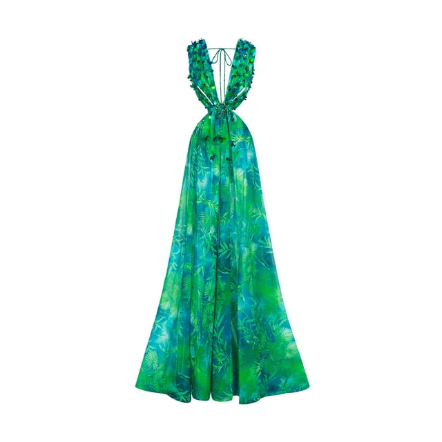 Vestido largo con estampado Bellabarnetten Yoland adornado