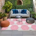 thumbnail image 2 of Pink Dahlia Outdoor Rug for Patio/Deck/Porch, Non-Slip Large Area Rug 6 x 9 Ft, Farmhouse Abstract Grey Floral Patterned Indoor Outdoor Rugs Washable Area Rugs, Reversible Camping Rug Carpet Runner, 2 of 8