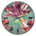 thumbnail image 1 of Designart 'Vintage Tulips in Paris' Oversized Cottage Wall Clock, 1 of 5