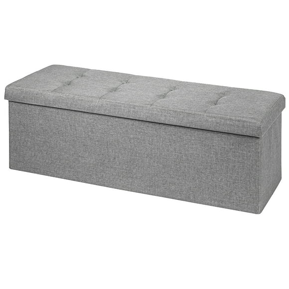 Costway Otomana en tejido plegable, caja con divisor, banco con capacidad 120 L, reposapiés asiento acolchado banco para zapatos para salón dormitorio pasillo entrada