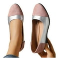 thumbnail image 5 of Miluxas Round Toe Women Flat Shoes Solid Color Shallow Mouth Splicing Comfortable Casual Flat Ballet Flats Pink 9.5(43), 5 of 9