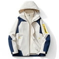 thumbnail image 4 of PiGOGI Women's Outdoor 3-in-1 Windproof Thickened Hiking Jacket White XL, 4 of 4
