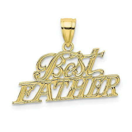 10k Yellow Gold Best Father Pendant