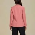 thumbnail image 5 of Fanxing Womens Casual Blazers One Button Dressy Suit Jackets Long Sleeve Open Front Outwear with Pockets Fall Outfits Pink L, 5 of 6