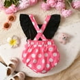 thumbnail image 4 of Girls Ruffles Fly Sleeve Dot Prints Romper Bodysuits Dress Cozy Dailywear 3-6 Months, 4 of 6