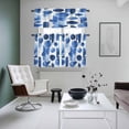 thumbnail image 5 of Abstract Color Block Kitchen Curtains Valances and Tiers Set of 3 Blue White Geometric Modern Art Tier Curtains and Valance with Rod Pocket for Small Windows, 27.5"x36", 5 of 9