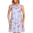 thumbnail image 1 of Disketp Purple Butterfly para Vestido sin Mangas para Mujeres, Vestidos de Verano para Mujeres, Casual y Holgado para la Playa, 1 of 7