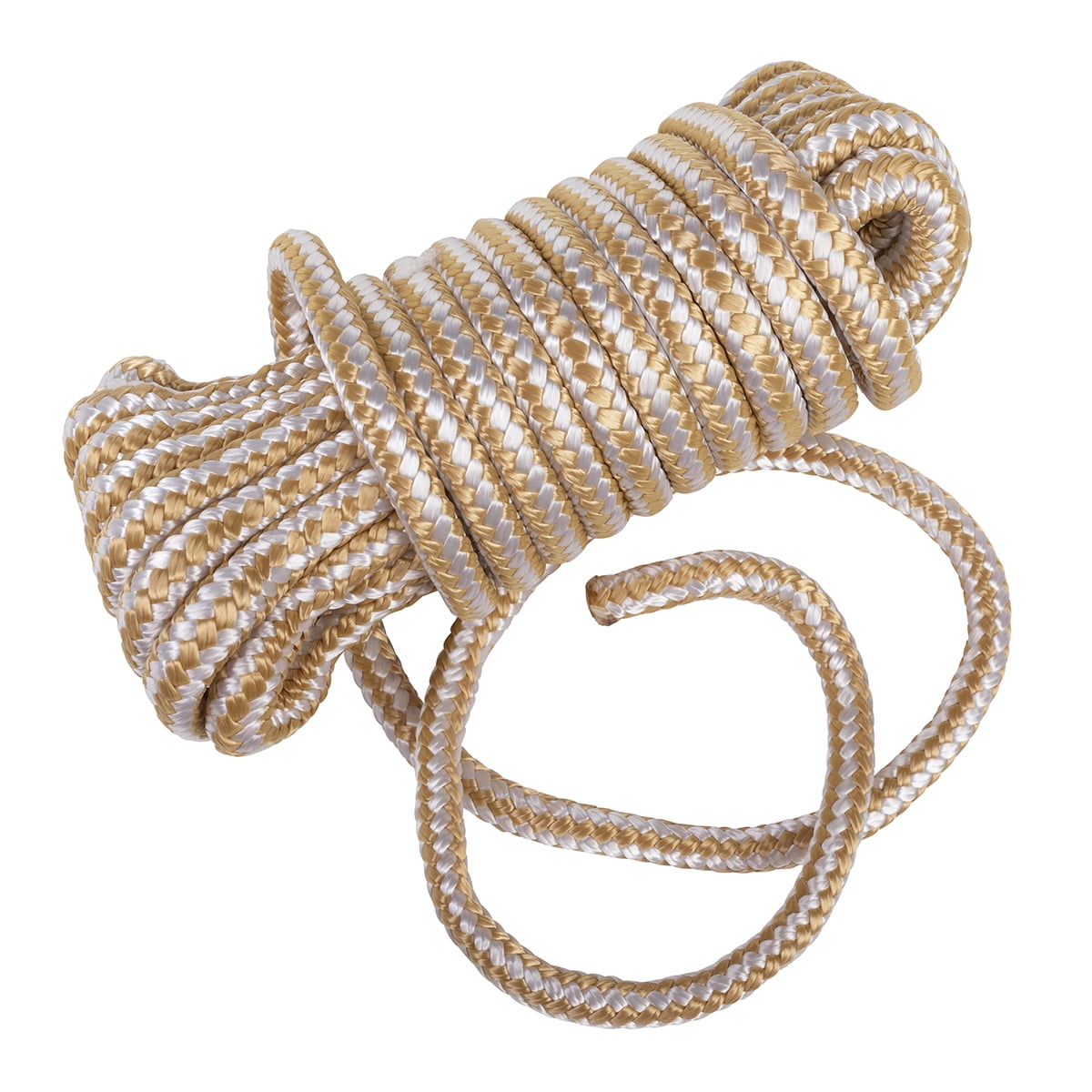 (2 pack) Ozark Trail 3/8 in x 25 ft Nylon Double Braided Dock Line, 550 lb Load Capacity, Spliced End Boat Rope