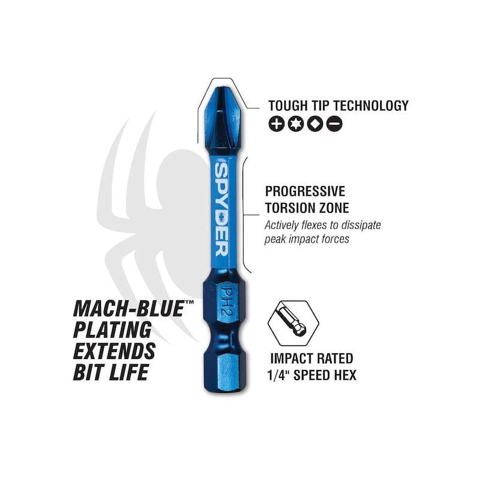 Spyder 19079 Mach-Blue 1/4-in x Phillips/Square/Torx Impact Driver Bit