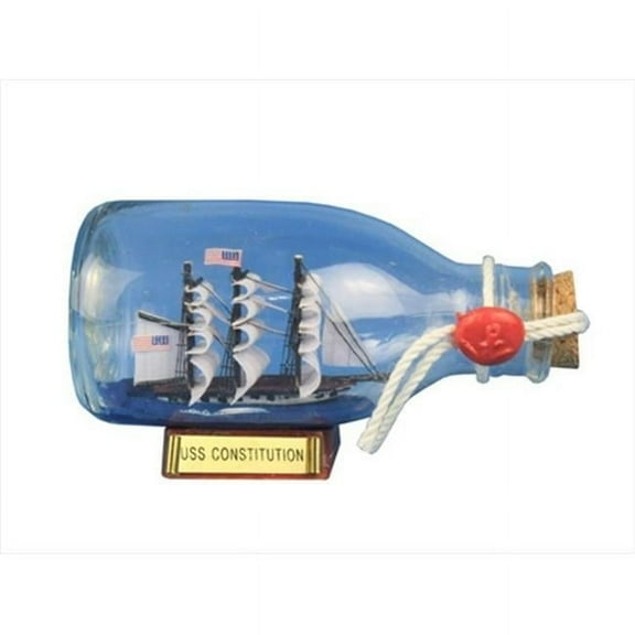 Handcrafted Model Ships ConBottle5 USS Constitution Ship in a Glass Bottle 5 in. Decorative Accent