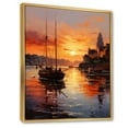 thumbnail image 2 of Designart "Harbor Sunset in Germany III" Germany Floater Framed Canvas Art Print, 2 of 7