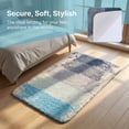 thumbnail image 4 of Unique Bargains Non Slip Machine Washable Plush Shaggy Bath Mat Blue 32" x 20", 4 of 6