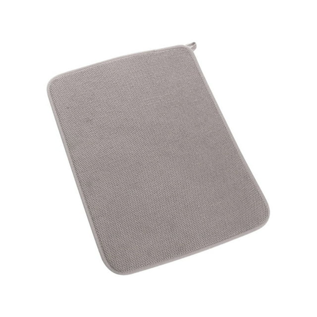 Microfiber Kitchen Dish Drying Mat - Strong Water Absorption, Thick, Protects Glassware, Easy to Clean/Store, Multiple Colors Available