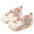 thumbnail image 4 of FAOWME Baby Girl Shoes Comfortable Butterfly-knot Fashion First Walkers Kids Shoes Gold 12~18 Months, 4 of 4