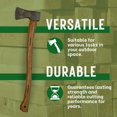 thumbnail image 4 of FORESTER Woodman 24in Wood Cutting Axe with Sheath - Multipurpose Axe with Hickory Handle for Wood Splitting and Chopping - Hand Forged Swedish Steel, 4 of 7