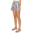 thumbnail image 2 of Cali1850 Oceanside Women's Paperbag Linen Shorts Elastic Waist Self Tie Belt Paper Bag Beach Pants with Pockets, 2 of 3