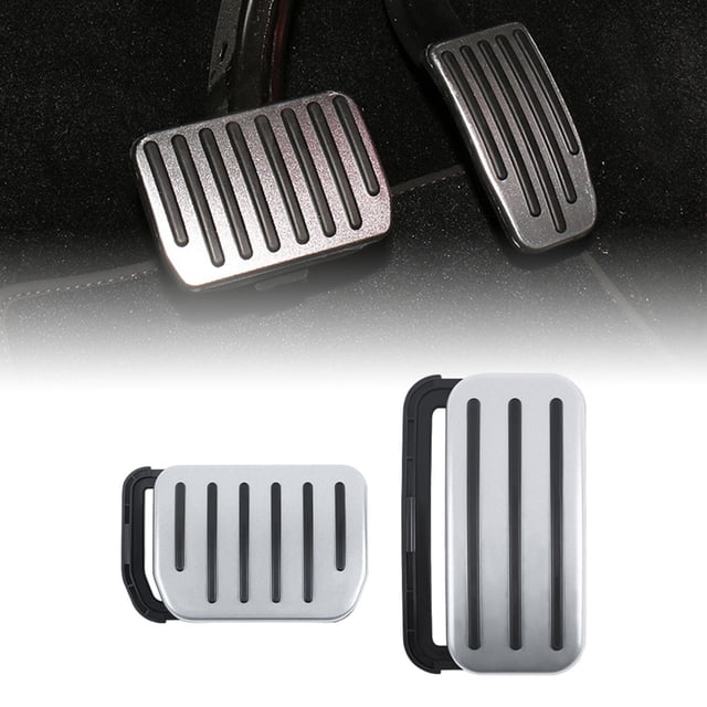 Juego de 2 almohadillas para pedales de coche perfecl antideslizantes Plata