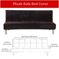 thumbnail image 2 of Topchancess Plush Sofa Cover, Sofa Bed Cover Futon Slipcover Solid Color Full Folding Elastic Armless 80 x 50 in, 2 of 9