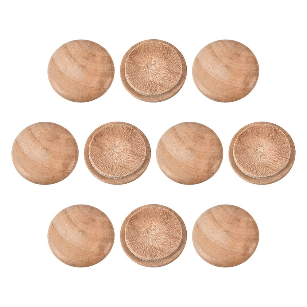 Wood Button Top Plugs 1 Inch Cherry Hardwood Furniture Plugs 25Pcs