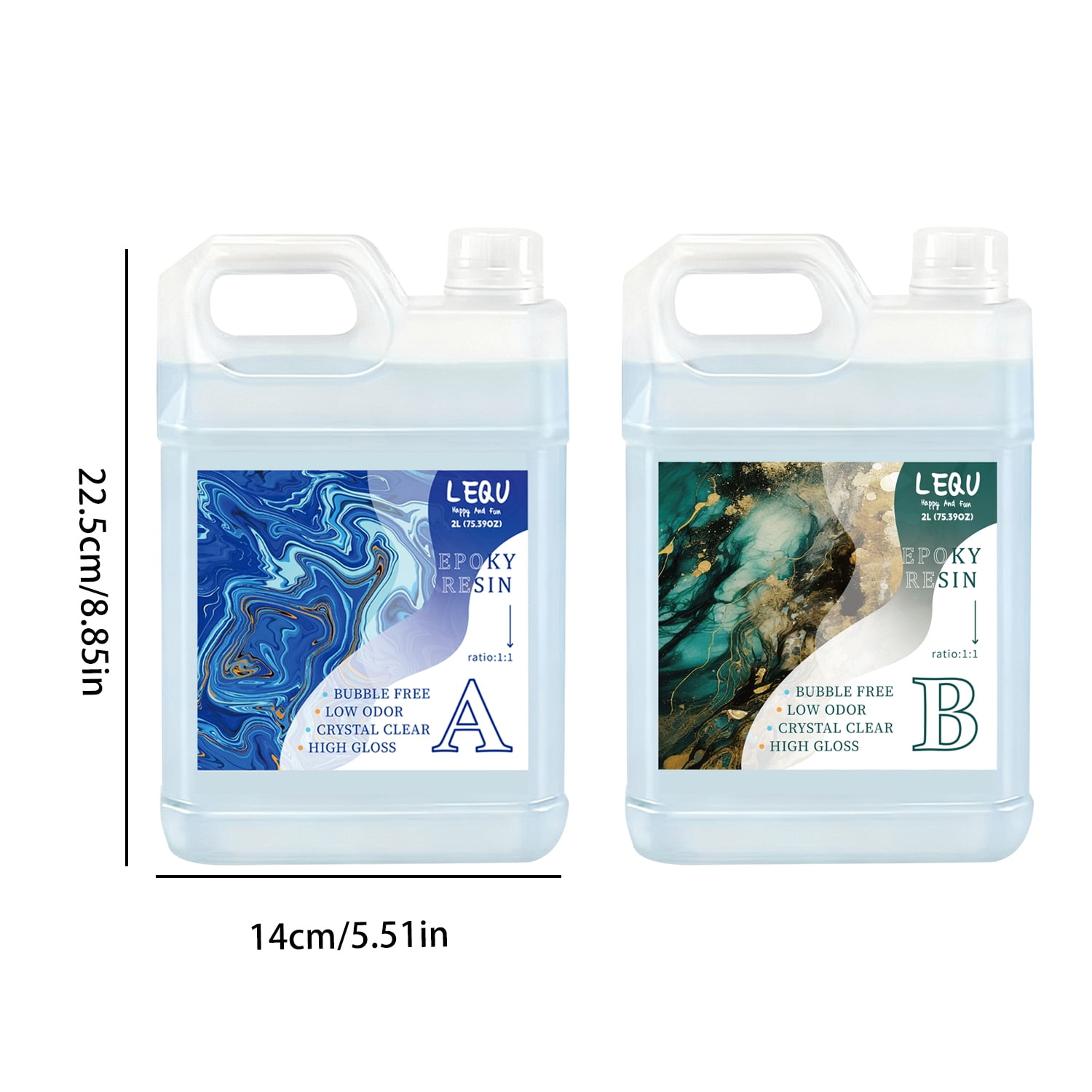 LEQU Epoxy Resin Epoxy Adhesive, 75.39 OZ, 2 Pieces