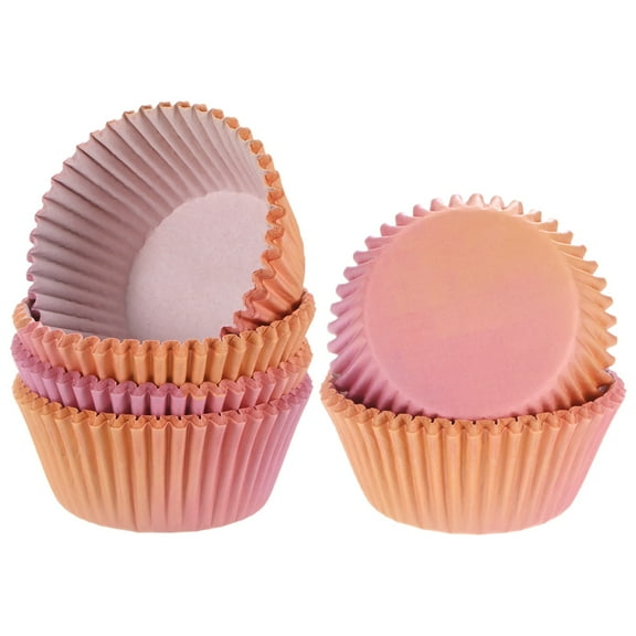 Uxcell 100-Pack Standard Cupcake Liners for Baking, Greaseproof Cupcake Wrappers for Wedding/Birthday/Party/Christmas[Pink-red gradient]