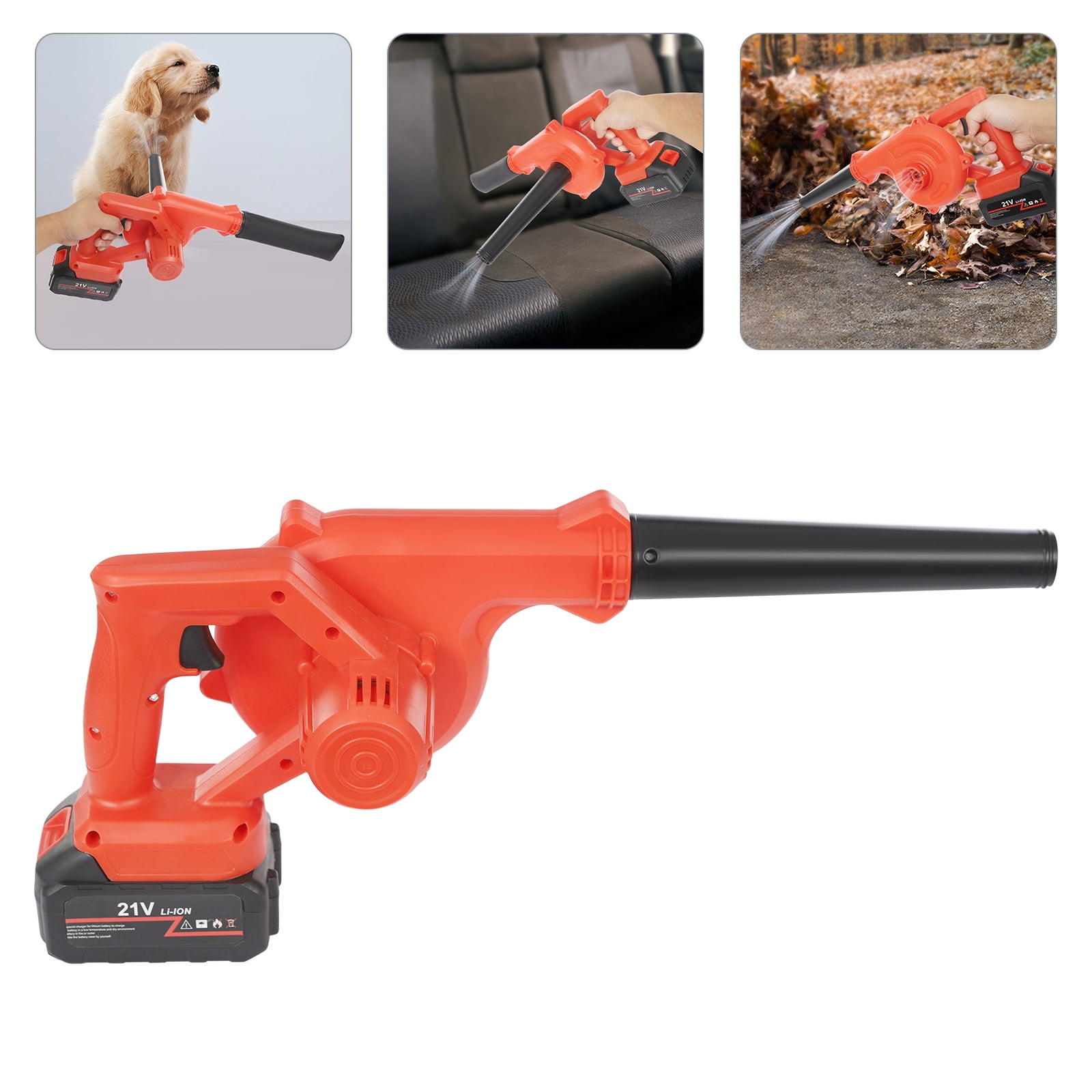 Wildnix Cordless Electric Leaf Blower with 800W Power, Rechargeable 21V Lithium Battery, Dual Function for Blowing and Suction, Efficient and Portable