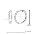thumbnail image 3 of Vir Jewels 1/8 CTTW Lab Grown Diamond Hoops Earrings in Sterling Silver With Hidden Post For Women, 3 of 5