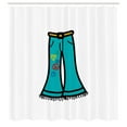 thumbnail image 2 of Ambesonne 60's Shower Curtain, Pants With Flowers Symbols Art, 69"Wx70"L, Dark Seafoam Raspberry, 2 of 4