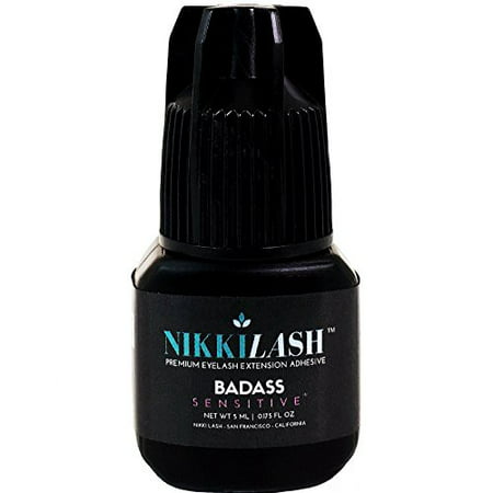 Easy to Apply Badass Sensitive Eyelash Extension Adhesive Glue 5ml by (Best Eyelash Extension Glue For Sensitive Eyes)