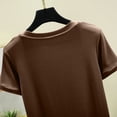 thumbnail image 4 of Yuyuzo Hauts de Pyjama pour Femmes Manches Courtes Chemises de Nuit Col Rond Vêtements de Nuit Doux et Confortables, 4 of 5