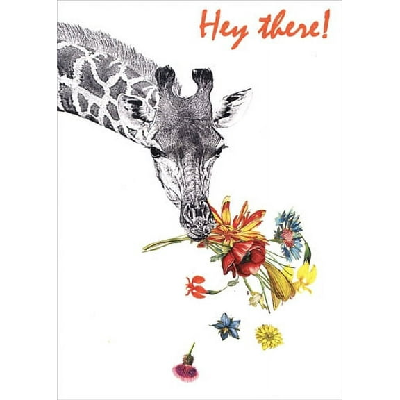 Tree-Free Greetings Checking in Giraffe Thinking of You Card