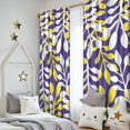 thumbnail image 5 of Blackout Kids Curtains,Purple Leaf Pattern Childrens Insulated Curtains Set Of 2,Bedroom Essentials,Toddler Room Decor 52x84in(132x213cm), 5 of 5
