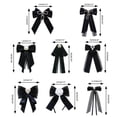 thumbnail image 3 of Women Lace Ribbon Bowtie Brooch Pin Student Uniform Rhinestones Jewelry Bowknot Clip Jabot Collar Pre-Tied Necktie, 3 of 6