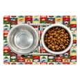 thumbnail image 1 of Christmas Pet Mat for Food and Water, Xmas Theme Santa Claus Surprise Boxes Cones Jingle Bells Tree Ornaments in Boxes, Non-Slip Rubber Mat for Dogs and Cats, 18" X 12", by Ambesonne, 1 of 1