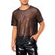 thumbnail image 4 of Camiseta de lentejuelas transparente INSPIRE CHIC para hombres, camiseta brillante de manga corta, camiseta metálica con brillo para fiesta en club, color negro M, 4 of 4