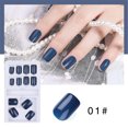 thumbnail image 1 of Uñas postizas a presión, regalo para mujer, kit de manicura extraíble, uñas postizas que se pueden usar con parches de colores, 1 ml de pegamento para uñas., 1 of 2