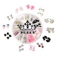 thumbnail image 1 of PUEEN 3D Nail Charms Rueda de 24 piezas de resina y aleación de diamantes de imitación decoración de uñas arco flor DIY para uñas y teléfonos móviles-BH000348, 1 of 4
