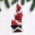 thumbnail image 3 of Santa Claus on Chimney Glass Christmas Ornament, 3 of 5