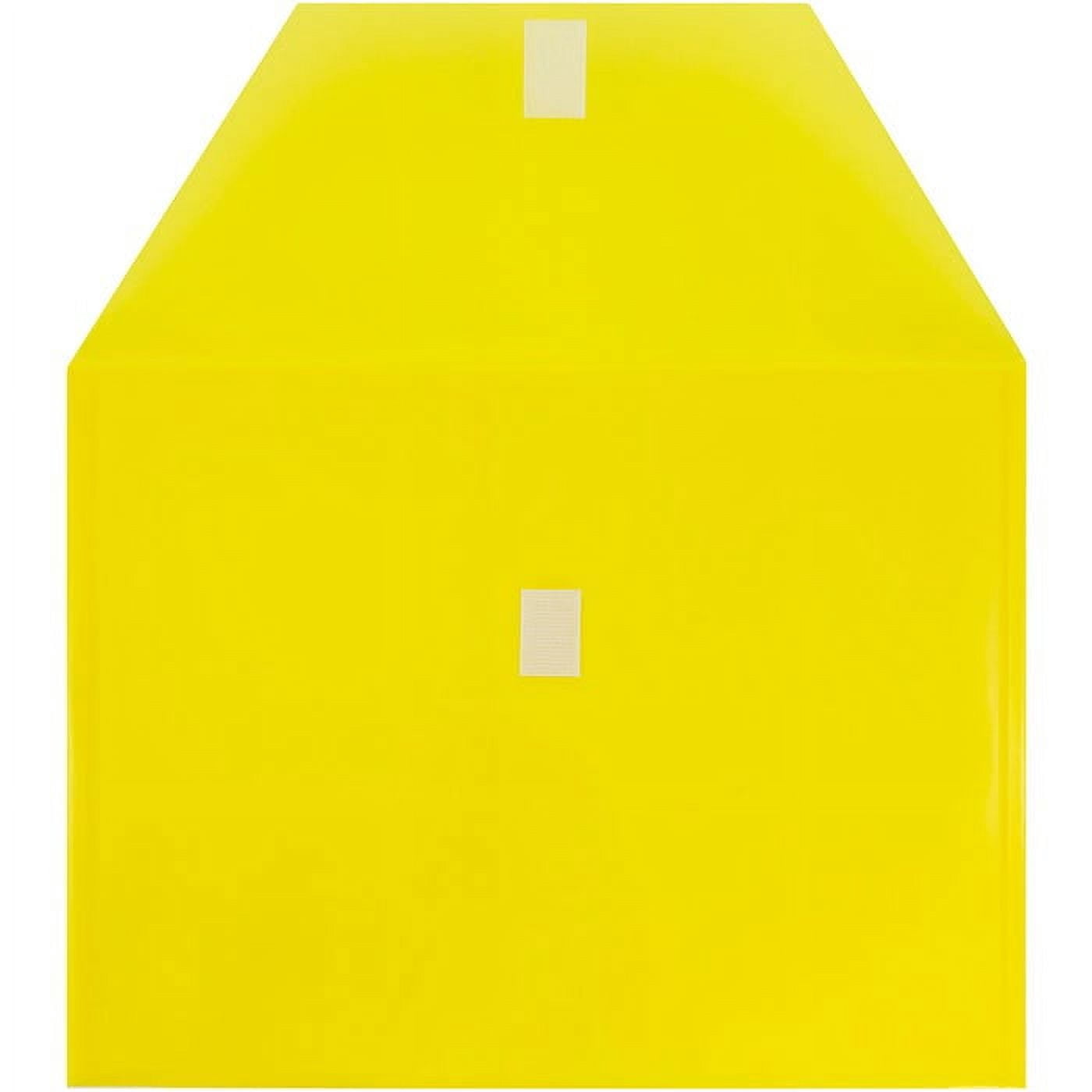 JAM Paper Plastic Envelopes with Hook & Loop Closure, Letter Booklet, 9 3/4 x 13, Yellow, 3/Pack