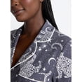 thumbnail image 5 of Joyspun Women’s Dreamy Soft Collection Notch Collar Knit Top and Boxer Shorts Pajama Set, Sizes XS-3X, 5 of 6