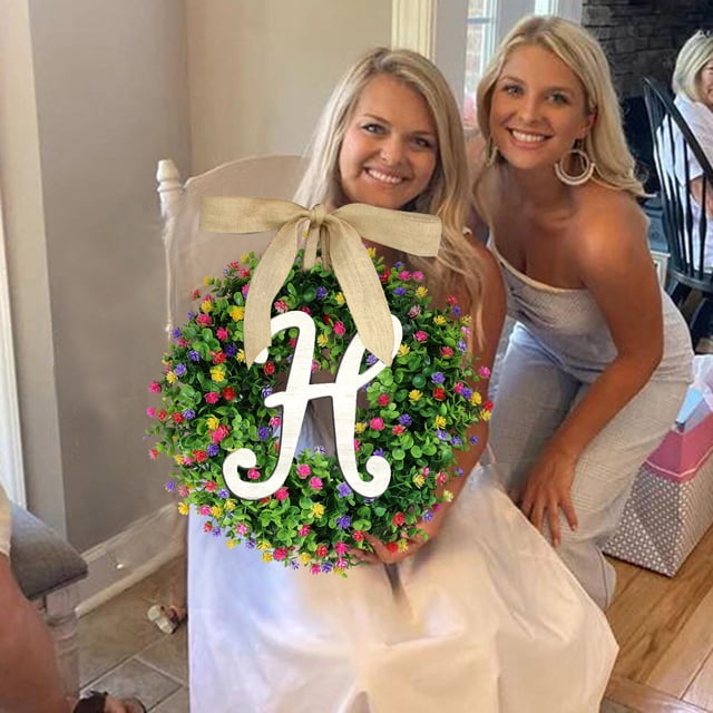 1PC Unique Last Name Year Round Front Door Wreath With Bow Welcome Mini for Cabinets Small Grapevine Wreath Christmas for Outdoors Lit Wreath Lighted Wreaths for Outdoors Battery Operated