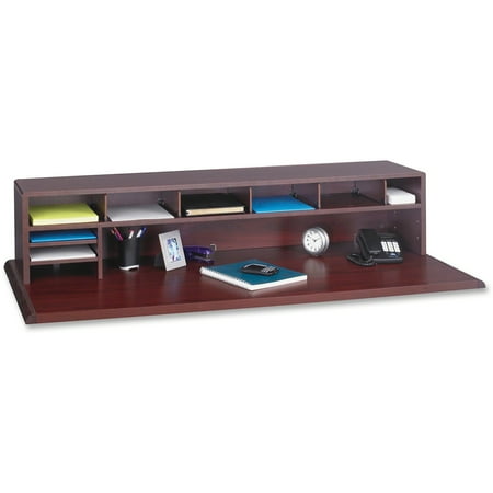 Safco, Low-Profile Wood Desktop Organizer, 1 Each, Mahogany